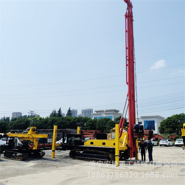 自行走履带长螺旋打桩机 基坑回填混凝土钻机 折叠大臂cfg打桩机