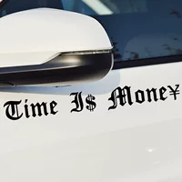 Наклейки на автомобиль: надпись «Time is money», английские легкие брови, декоративные наклейки на кузов, капот, стекло