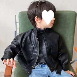 男童春秋款外套韩版儿童皮衣外套帅气小童夹克上衣潮装