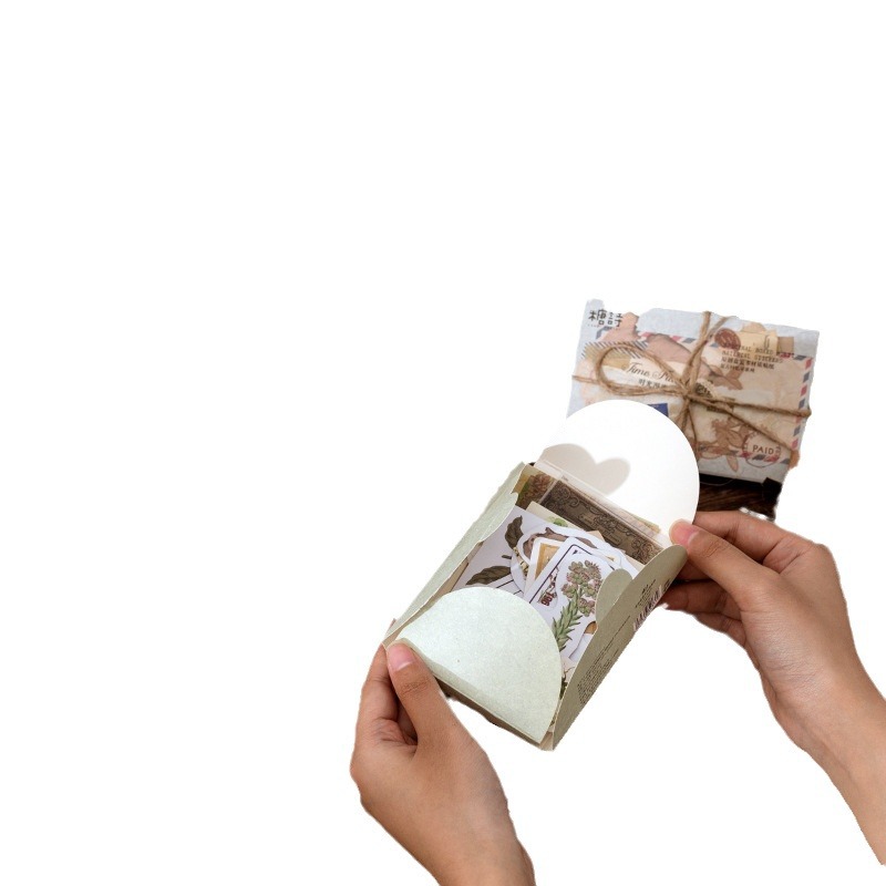 Azúcar poesía material mixto pegatinas en caja retro memoria serie creativa revista material Collage 8 tipos