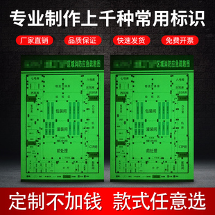 Fire Alarm Fire Emergency Evacuation Channel Schematic Diagram Luminous Fluorescent Luminous Film Hotel Escape Route