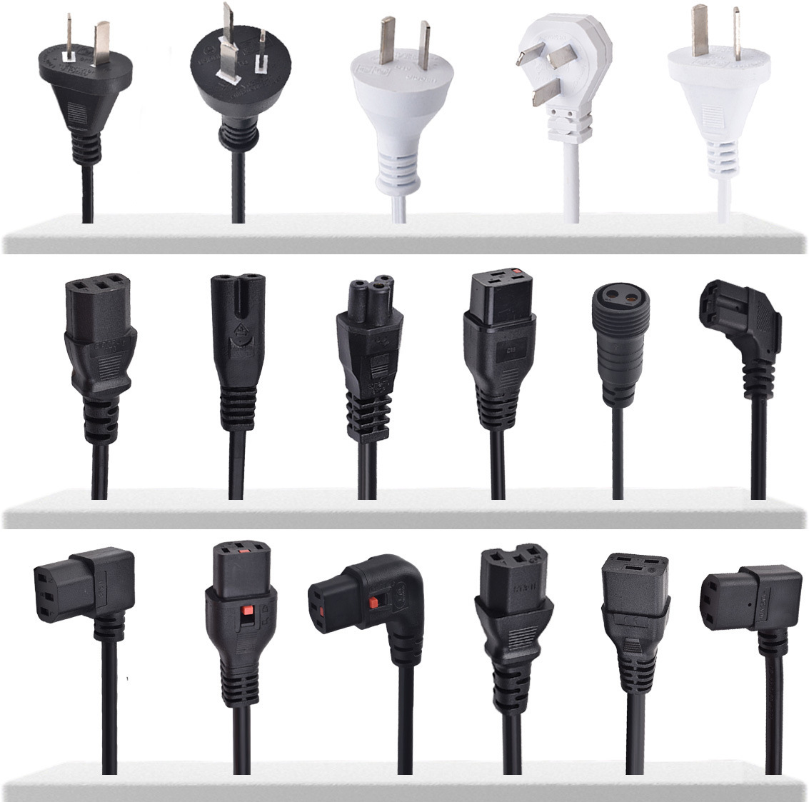 欧标电源线三孔VDE电脑主机插头 欧规品字尾电脑电源线