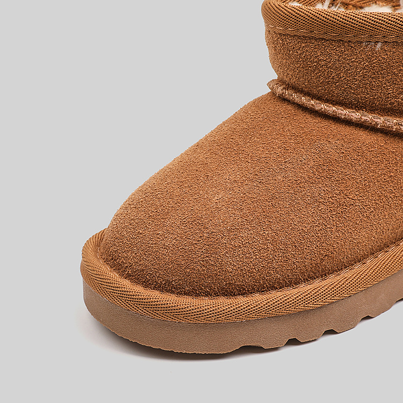 Children's demi-season warm retro low boots