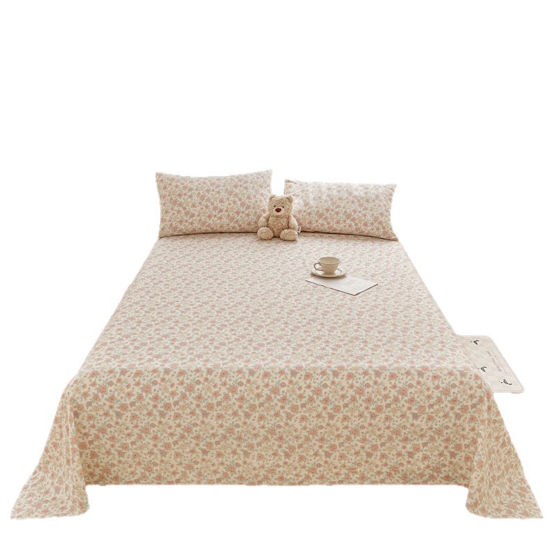 Una clase de sábanas de hilo de doble capa para madres y bebés, ropa de cama de una sola pieza, sábanas de algodón lavadas, sábanas de dormitorio de estudiantes, juego de tres piezas