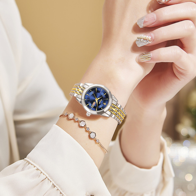 Poshi marca nuevo reloj de mujer impermeable luminoso doble calendario reloj de lujo tendencia reloj de pulsera de mujer