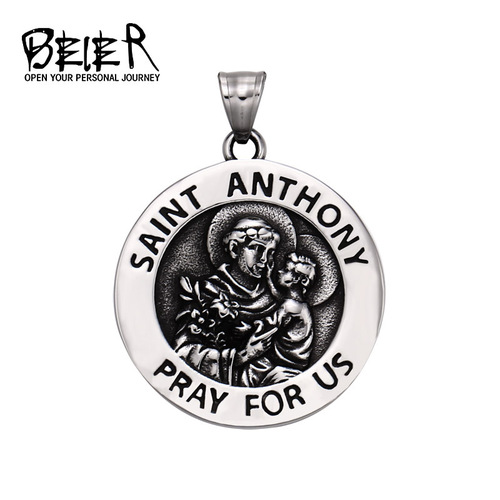 Beier Hot Selling New Stainless Steel Round Pendant Wholesale Cross-border Retro Men's Titanium Steel Pendant