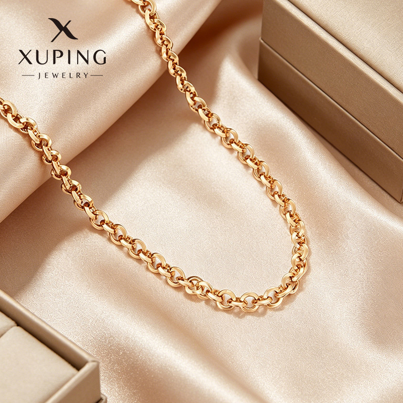 Xuping simple retro aleación de cobre chapado 18k cadena de colorante collar de ganja de langosta collar accesorios transfronterizos al por mayor mujeres