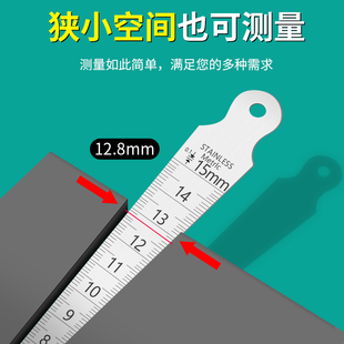 Ll Stainless Steel Gap Ruler Tapered Ruler Wedge-Shaped Feeler Ruler Triangular Hole Ruler Gap Gap Measuring Ruler 1-15mm Aperture
