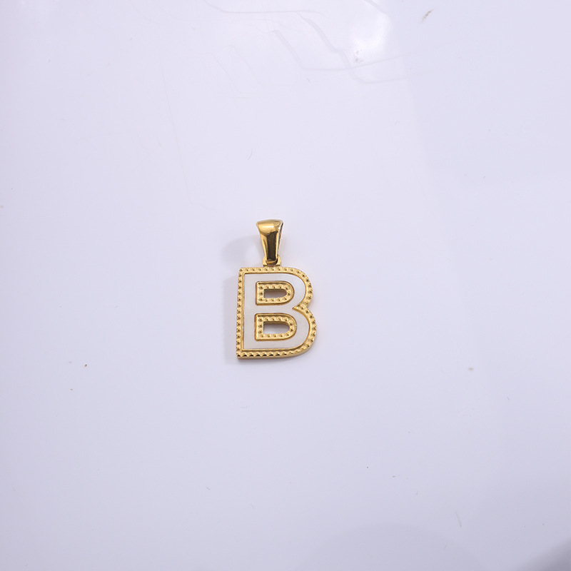 Nuevo caliente 26 letras inglesas collar pulsera colgante de acero titanio personalidad letras goteando accesorios colgante