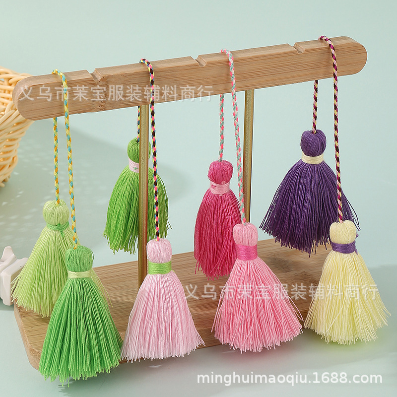 Colorful Double-Ended Tassel Tassel Pendant DIY Jewelry Bag Small Pendant Chinese Style Umbrella Sword Hanging Tassel Wholesale
