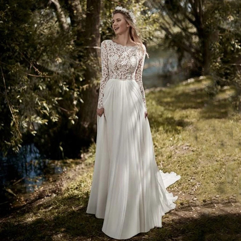 Aliexpress European and American Cross-Border Wedding Dress Bohemian Retro Style Dress Sexy Lace Backless Chiffon Dress Aliexpress European and American Cross-Border Wedding Dress Bohemian Retro Style Dress Sexy Lace Backless Chiffon Dress
