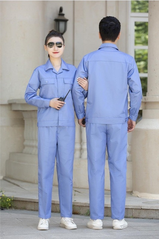 春秋长袖工作服男女纽扣款劳保服电焊服维修服厂服车间汽修工地服|undefined