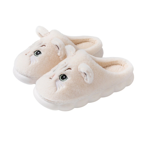 New European and American-style non-slip soft-soled cute cartoon cat-shaped anti-slip indoor winter cotton slippers