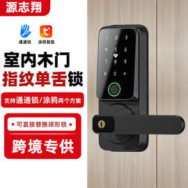 跨境通通锁指纹智能锁家用防盗门密码锁电子密码锁酒店公寓刷卡锁