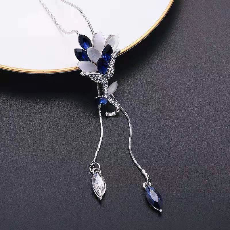 YH estilo coreano collar de moda Otoño e Invierno suéter largo cadena de las mujeres simple borla colgante colgando ropa todo partido Accesorios