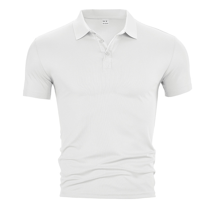 Camiseta de polo de mangas cortas transfronterizas Aliexpress de verano con solapa casuales de color sólido para hombres jóvenes camiseta de negocios de secado rápido