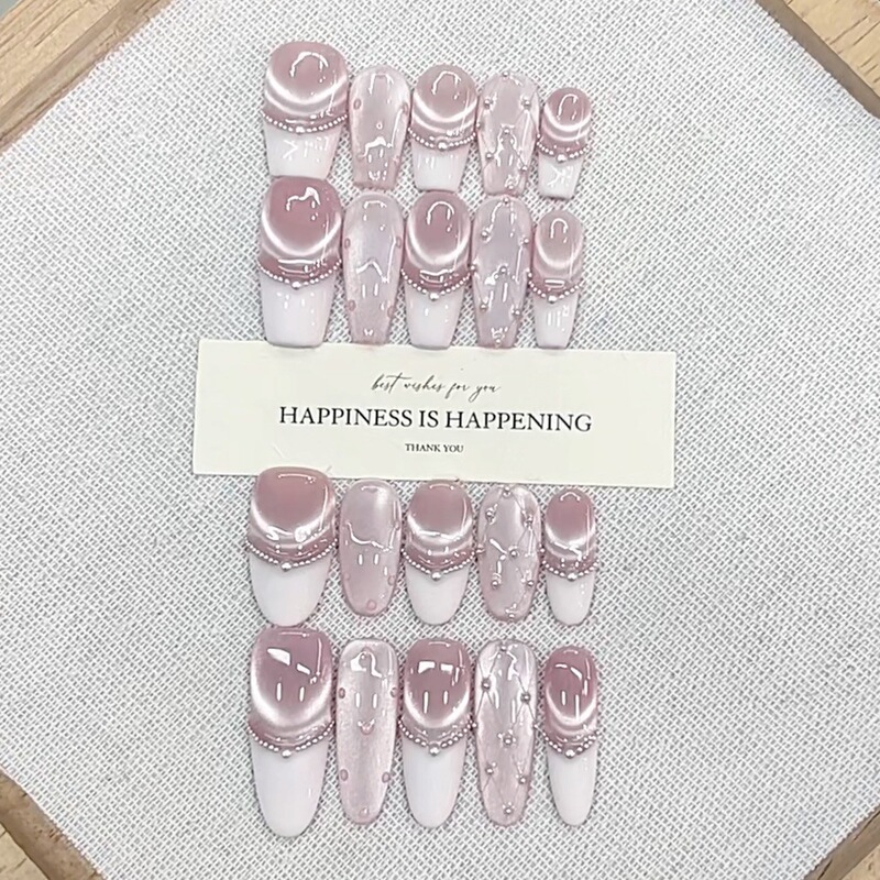 Daiyueda Handmade Wearable Nails Miumiu Small Fragrance Stereo Hand-Painted Small Fragrance Cat Eye Style Elegant Nail Art Patch Daiyueda Handmade Wearable Nails Miumiu Small Fragrance Stereo Hand-Painted Small Fragrance Cat Eye Style Elegant Nail Art Patch