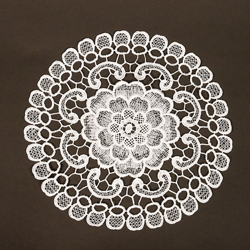 In-stock embroidered lace coasters, round hollow bowl mats, bedside table decorations, decorative placemats and table mats wholesale