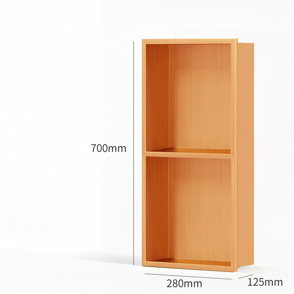 Acero inoxidable nicho incrustado ducha doble partición baño metal nicho Internet celebridad acabado baño estante