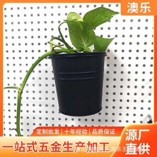 阳台盆栽架色铁皮花盆挂桶架糖果色花多肉盆栽植物花盆架办公桌洞