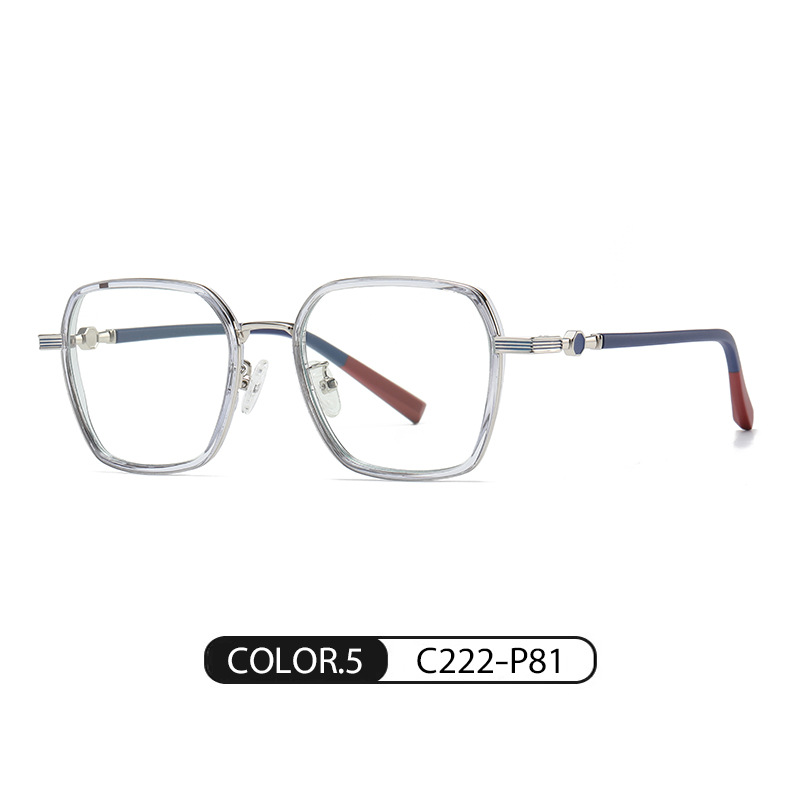Nuevo artístico anti-azul claro gafas lisas de las mujeres de moda multilateral miopía gafas marco TJ813 ultra-ligero TR90 gafas de ordenador