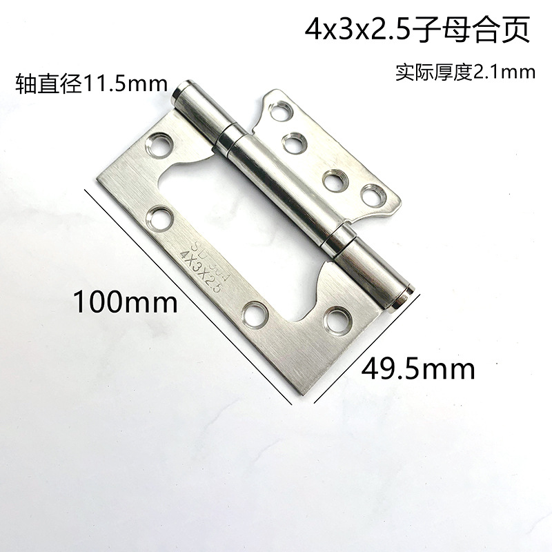 Fabricante de bisagras de acero inoxidable de 4 y 5 pulgadas para puertas de muebles, armarios y roperos, con rodamientos silenciosos y reducción de ruido.