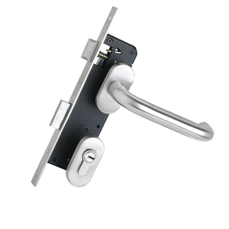El SUR DE China S11 fábrica directa Oval de acero inoxidable split manija cerradura de la puerta de aleación de aluminio de plástico puerta de acero manija de bloqueo Canal