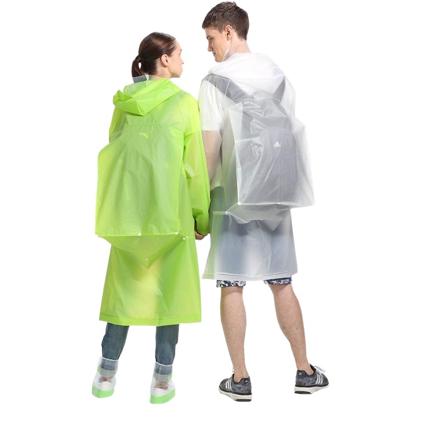 Cha colgar viajes al aire libre Eva impermeable mochila niños adultos largo senderismo escalada con sombrero engrosado poncho