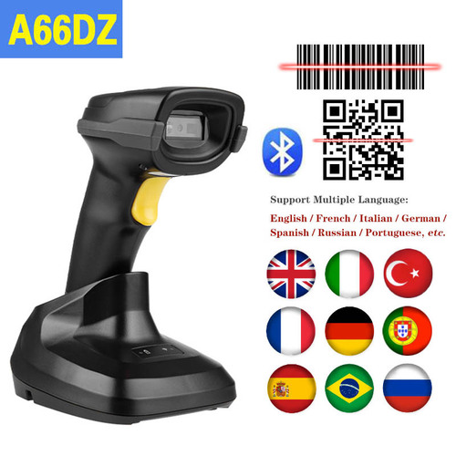 Factory A60DZ Wireless Barcode Scanner, Bluetooth 1D/2D QR Code Reader, Logistics & Delivery Self-Sensing Scanner