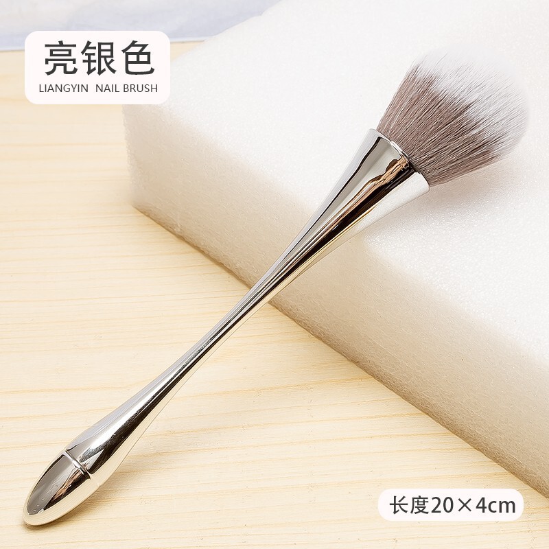 Bright Silver Large Small Waist Makeup Loose Powder Brush Nail Dust Brush Blush Brush Mushroom Head Makeup Brush Ready Stock