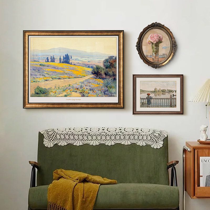 莫奈装饰画餐厅复古挂画美式油画法式客厅背景墙小众艺术组合壁画