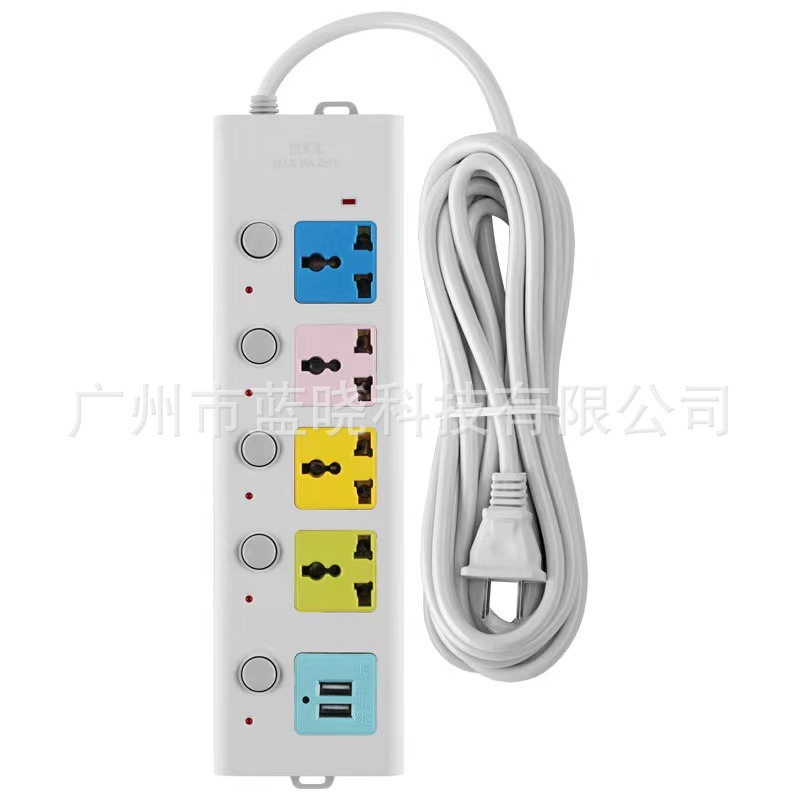 Fuente de la fábrica exportación Tailandia comercio exterior de alta potencia enchufe multi-interruptor USB cableado placa socket estándar europeo