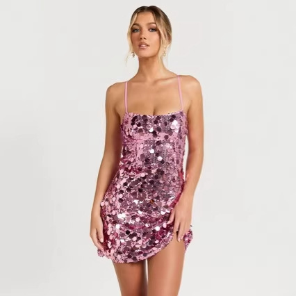 European and American Fashion Party Dress, Sequined Strapless Bodycon Dress, Sexy Nightclub Dress in a Pure and Alluring Style European and American Fashion Party Dress, Sequined Strapless Bodycon Dress, Sexy Nightclub Dress in a Pure and Alluring Style