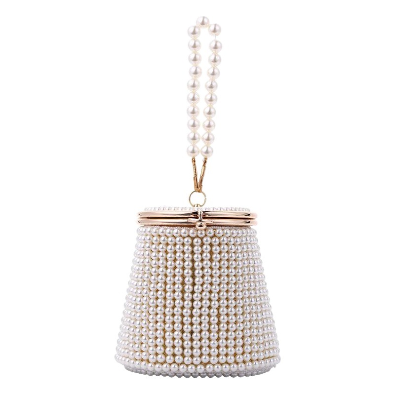 Transfronterizo nuevo bolso de la cena de la Perla Celebridad Internet mini Portátil bolso de noche bolsa de nicho DIY perla bolsa de cubo