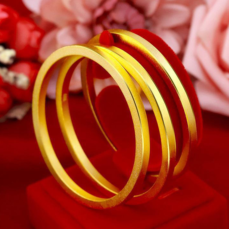 Brass Gold-plated Quartet Heritage Bracelet Vietnam Sand Gold Simple Bracelet Little Red Book Shake Tone with Factory Direct Supply