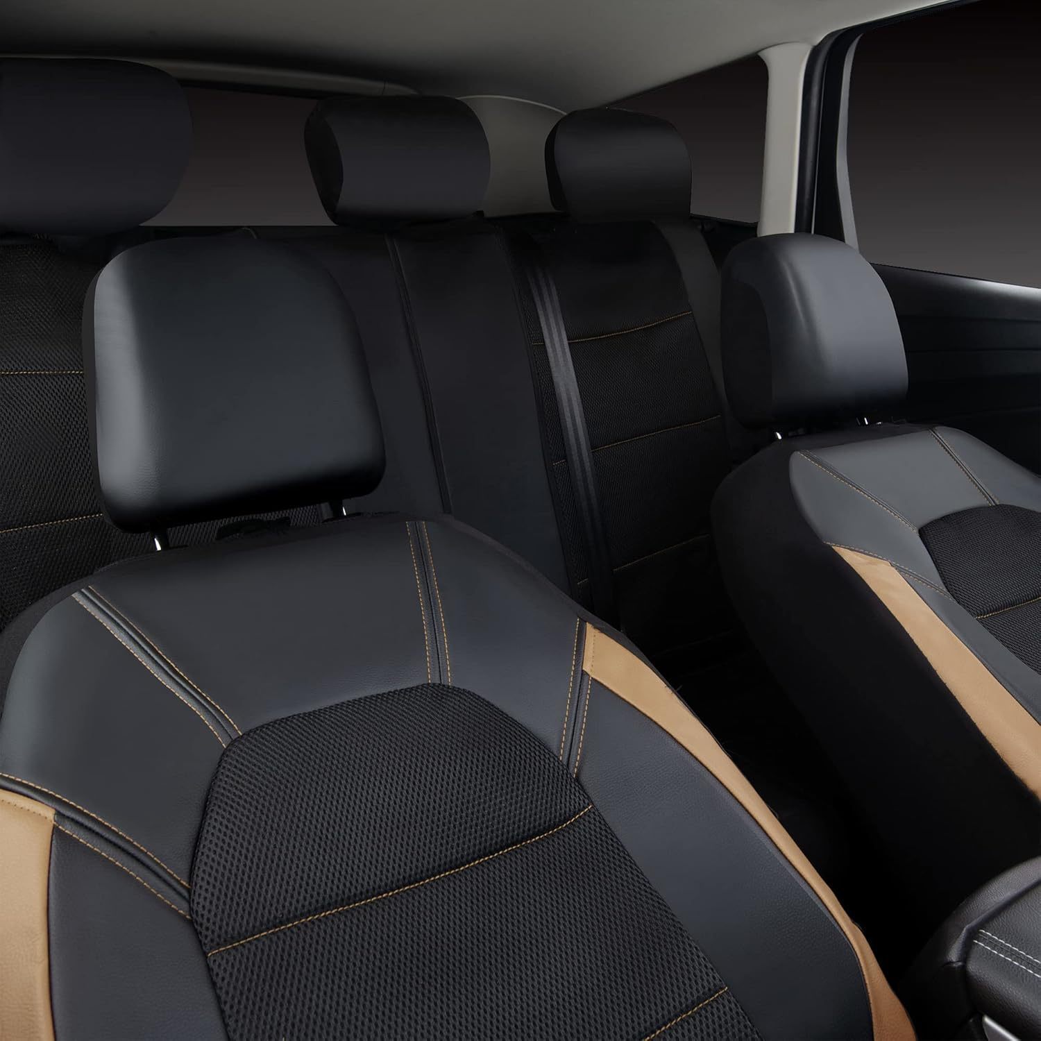 Pu Leather Car Seat Cover, Universal Anti-Stain and Anti-Scratch Protective Cover Suitable for Front and Rear Seats of Cars, Trucks, and Suvs