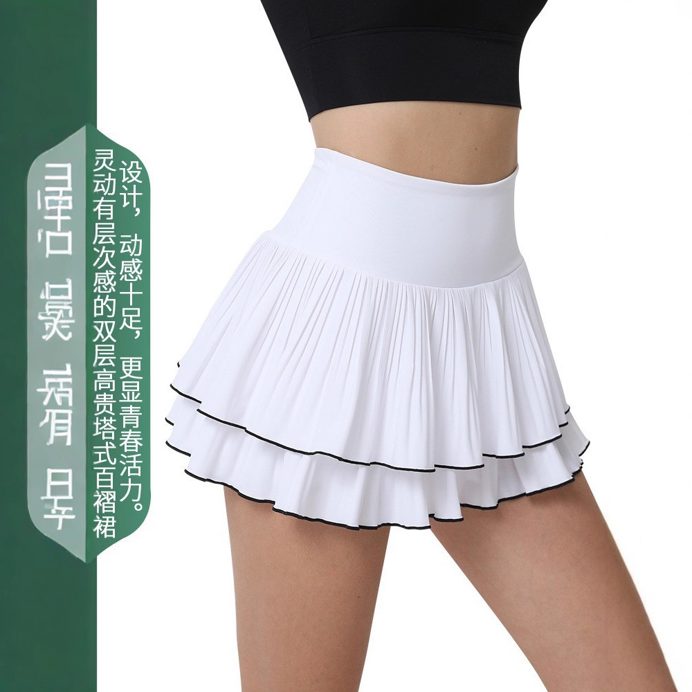 Quick-Drying Sun Protection Pleated Skirt Running Fitness Yoga Badminton Tennis Skirt Outdoor Golf Short Sports Skirt for Women