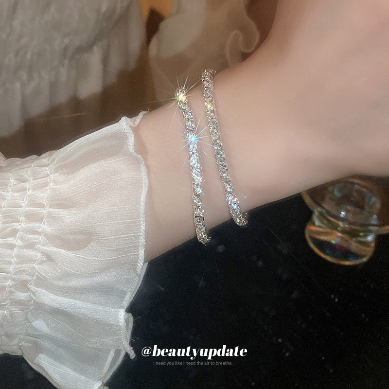Corea del Sur garra diamante pulsera elástica luz lujo diseño versátil pulsera simple nicho estrellado pulsera joyería