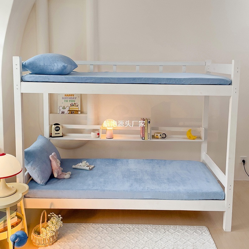 秋と冬の学生寮ミルクベルベットベッドシーツ 90 × 190 寮シングルプラスベルベットベッドシーツベッドカバーマットレスプロテクター|undefined