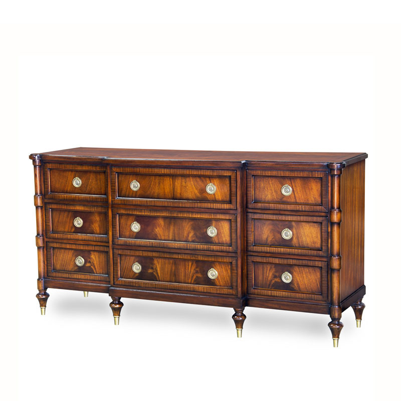 British Alexander style classic solid wood carved dining storage furniture for model room