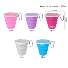 Outdoor stainless steel cup mouth portable mountain climbing buckle mouthwash folding cup environmentally friendly promotional gift silicone folding water cup