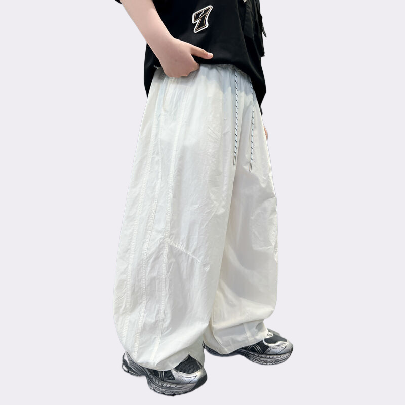男の子の白いパンツ夏薄い 2025 新しい子供の夏防蚊パンツ男の子ルーズトレンディな夏のズボン|undefined