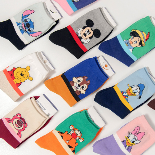 0 Korean socks kikiya Dongdaemun popular copyright anime autumn new women's mid-calf cotton socks college style