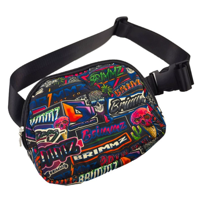 Амазонка Взрывы ЛУЛУ тот же стиль поясная сумка Двойная молния Полное издание Цвет Водонепроницаемая нагрудная сумка Спорт на открытом воздухе Цветная печать поясная сумка