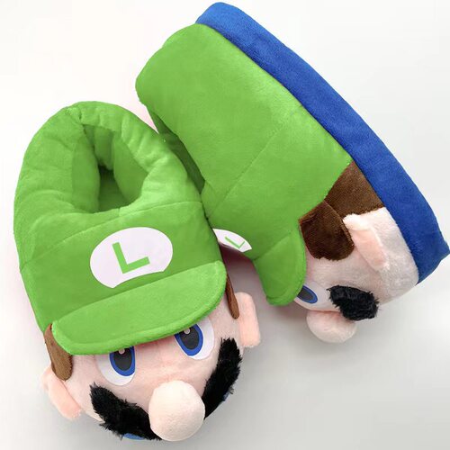 Cute cartoon new slippers Mario winter cotton shoes couple home creative bag with warm thick-soled cotton holder
