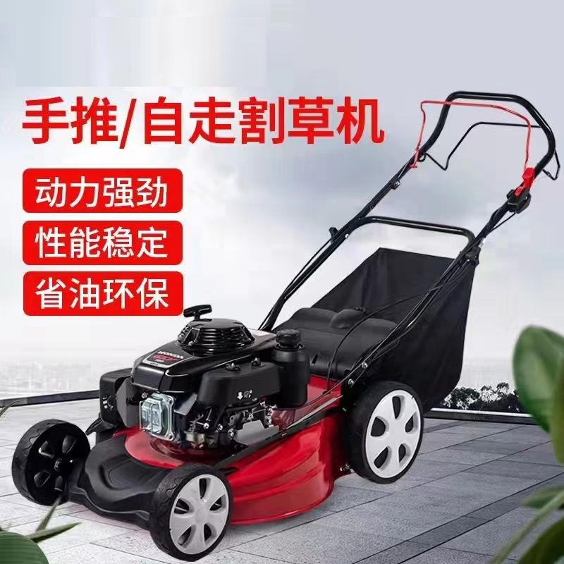 厂家批发草坪修剪机 别墅草地手推自走式割草机 20寸四冲程打草机