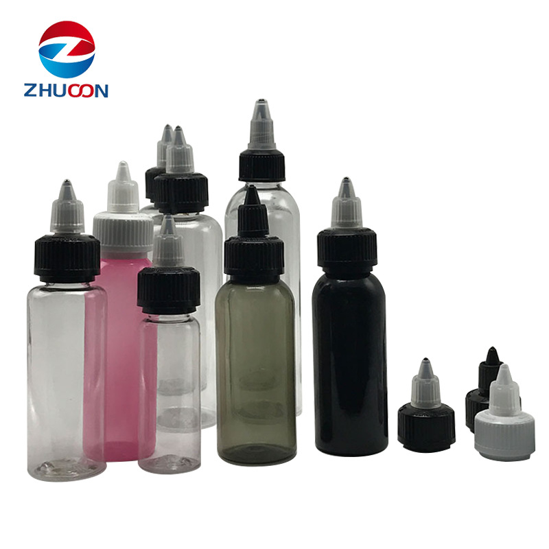 深圳供应 30ML尖嘴瓶 pet乳液瓶 圆肩尖嘴盖塑料瓶