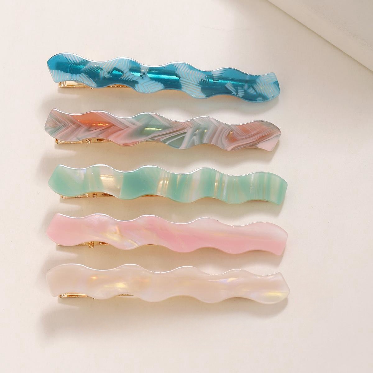 Nicho de estilo coreano clip en forma de onda femenino ins estilo Super caliente flequillo lateral clip pico de pato todo partido horquilla de acetato