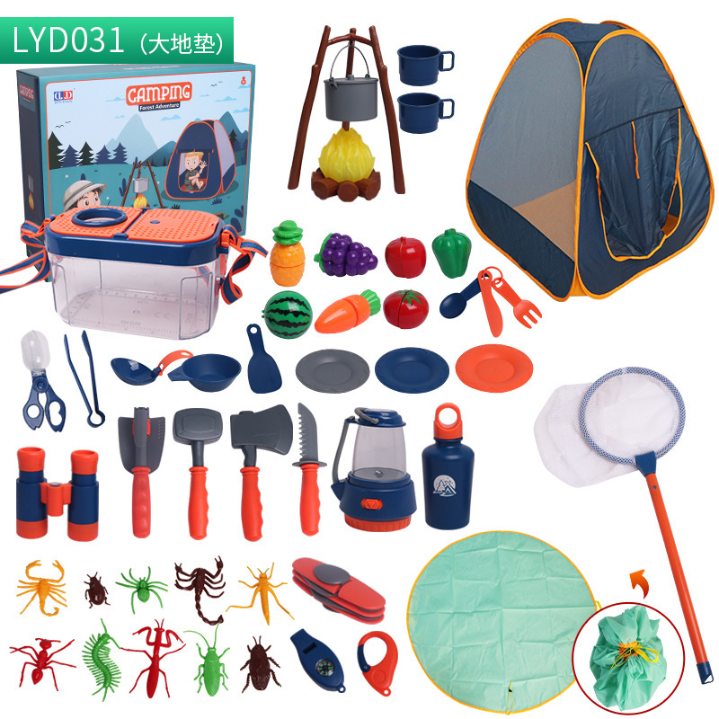 Juego de vajilla educativa para niños, para camping, picnic, con walkie-talkies, utensilios de cocina, para jugar al aire libre.