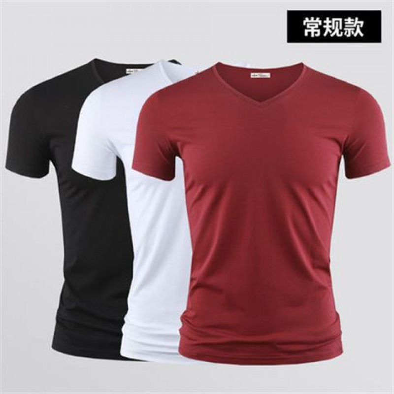 3枚入り】モデル綿半袖男性下着シャツtシャツ純色vネック半袖tシャツ郵便|undefined